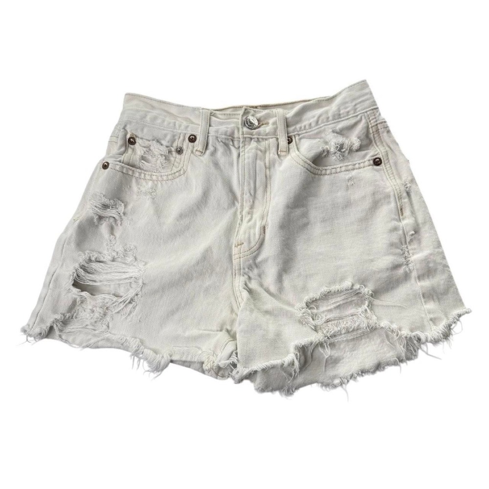 American Eagle Distressed White Denim Cutoff Shorts